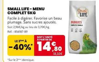 Animalis Small Life Menu Complet 5kg offre