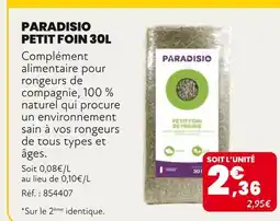 Animalis PARADISIO Petit foin 30l offre