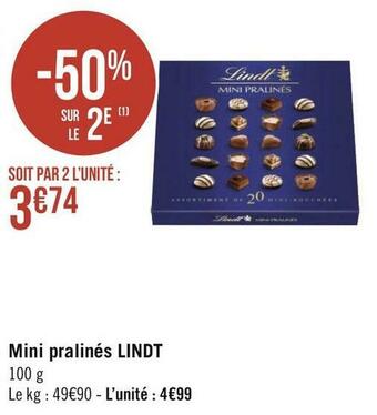 Géant Casino Lindt mini pralinés offre