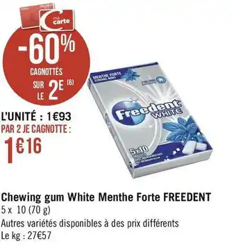 Géant Casino Freedent chewing gum white menthe forte offre