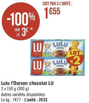 Lu lulu l’ourson chocolat
