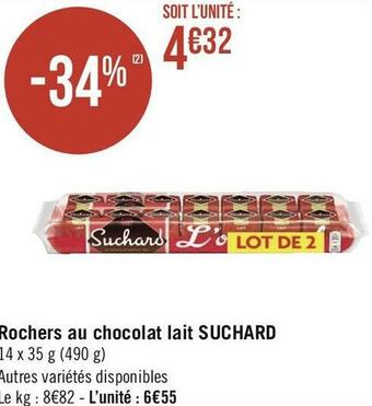 Géant Casino Suchard rochers au chocolat lait offre