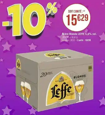 Géant Casino Leffe bière blonde 6,6% vol. offre