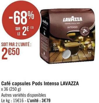 Géant Casino Lavazza café capsules pods intenso offre