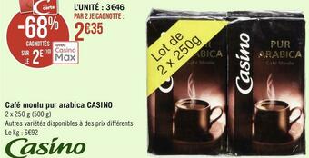 Casino café moulu pur arabica