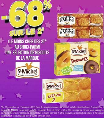 Géant Casino St michel bon plan sur une sélection de biscuits de la marque st michel offre