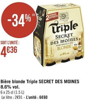 Géant Casino Triple bière blonde 8.6% vol. offre