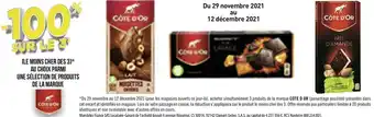 Géant Casino Côte d'or bon plan sur une sélection de produits de la marque côte d'or offre