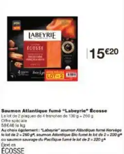 Monoprix Saumon Atlantique fumé Labeyrie Écosse offre