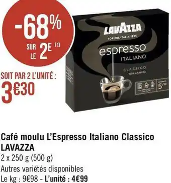 Lavazza café moulu l’espresso italiano classico