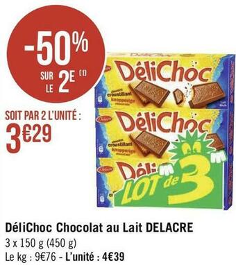 Géant Casino Delacre délichoc chocolat au lait offre