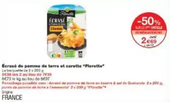 Monoprix Écrasé de pomme de terre et carotte Florette offre