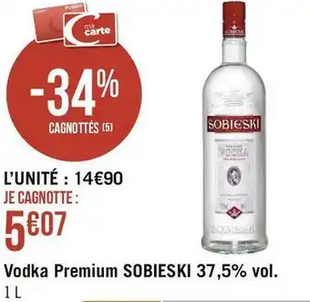 Géant Casino Sobieski vodka premium 37,5% vol. offre