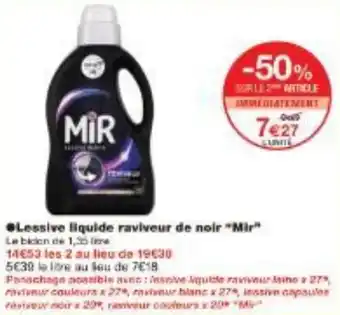 Monoprix Lessive liquide raviveur de noir Mir offre