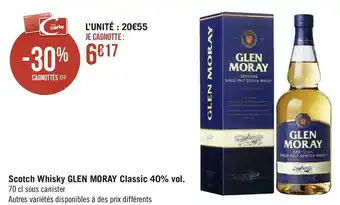 Géant Casino Glen moray scotch whisky classic 40% vol. offre