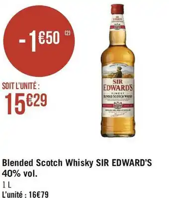 Géant Casino Sir edward’s blended scotch whisky 40% vol. offre