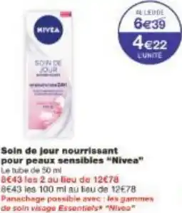 Monoprix Soin de jour nourrissant pour peaux sensibles Nivea offre