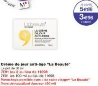 Monoprix Crème de jour anti-âge La Beauté offre