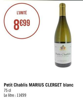 Marius clerget petit chablis blanc