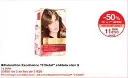 Monoprix Coloration Excellence L'Oréal châtain clair 5 offre