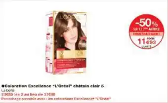 Monoprix Coloration Excellence L'Oréal châtain clair 5 offre