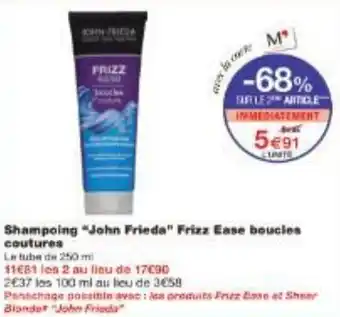 Monoprix Shampoing John Frieda Frizz Ease boucles coutures offre