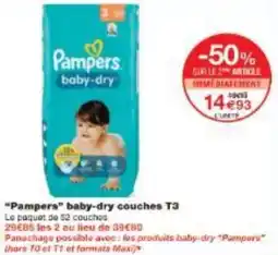 Monoprix Pampers baby-dry couches T3 offre