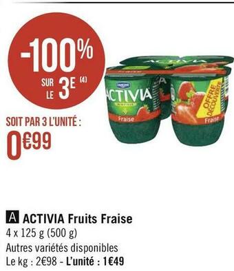 Géant Casino Activia activia fruits fraise offre