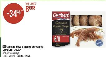 Gimbert ocean gambas royale rouge surgelées