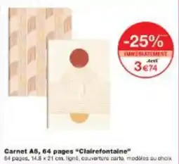 Monoprix Carnet A5, 64 pages Clairefontaine offre