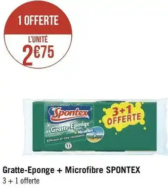 Géant Casino Spontex gratte-eponge + microfibre offre