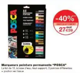 Monoprix Marqueurs peinture permanents POSCA offre