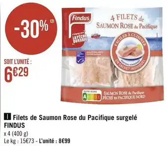 Géant Casino Findus filets de saumon rose du pacifique surgelé offre