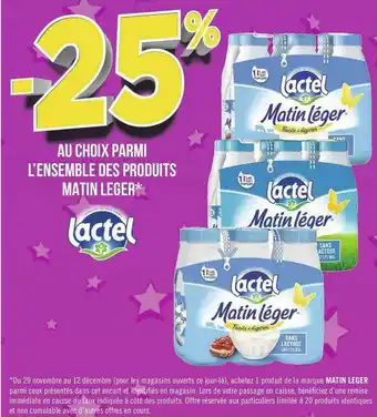 Géant Casino Lactel bon plan sur ’ensemble des produits matin leger offre