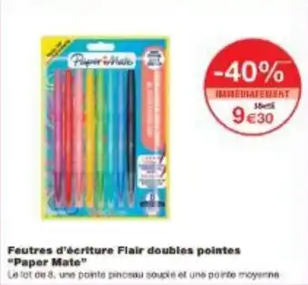 Monoprix Feutres d'écriture Flair doubles pointes Paper Mate offre