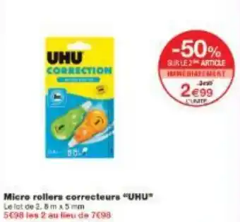 Monoprix Micro rollers correcteurs UHU offre