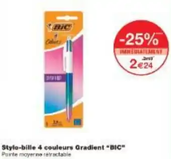 Monoprix Stylo-bille 4 couleurs Gradient BIC offre