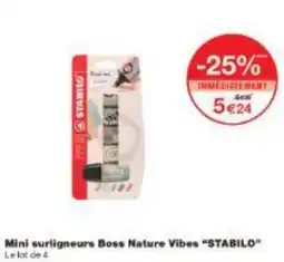 Monoprix Mini surligneurs Boss Nature Vibes STABILO offre