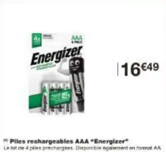 Monoprix Piles rechargeables AAA Energizer offre