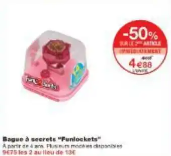 Monoprix Bague à secrets Funlockets offre