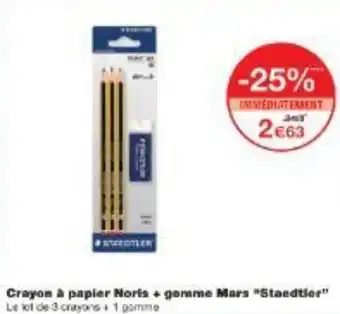 Monoprix Crayon à papier Noris + gomme Mars Staedtler offre