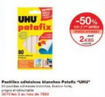 Monoprix Pastilles adhésives blanches Patafix UHU offre