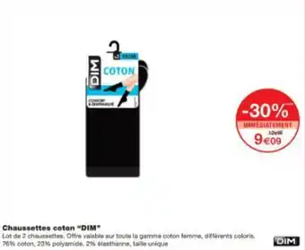 Monoprix Chaussettes coton DIM offre