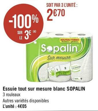 Sopalin essuie tout sur mesure blanc