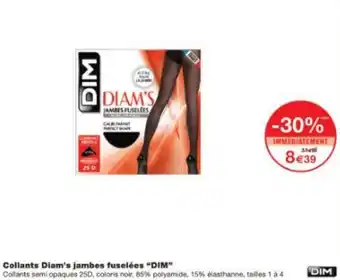 Monoprix Collants Diam's jambes fuselées DIM offre