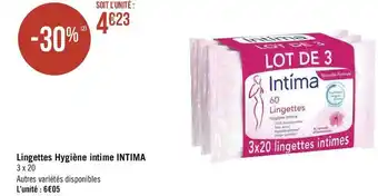 Géant Casino Intima lingettes hygiène intime offre