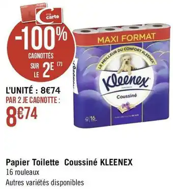 Kleenex papier toilette coussiné