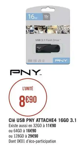 Pny clé usb pny attache4 16go 3.1