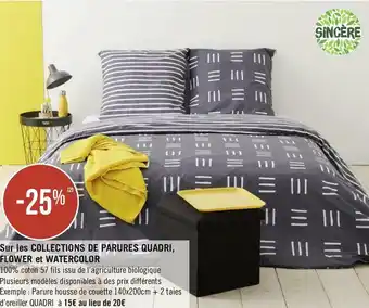 Géant Casino Bon plan sur les collections de parures quadri, flower et watercolor offre