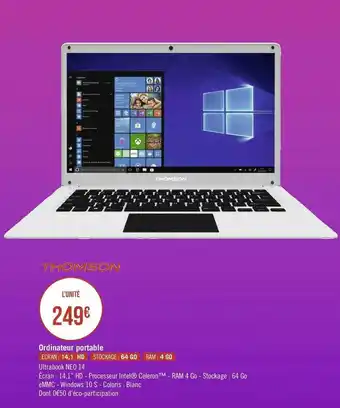 Géant Casino Thomson ordinateur portable offre
